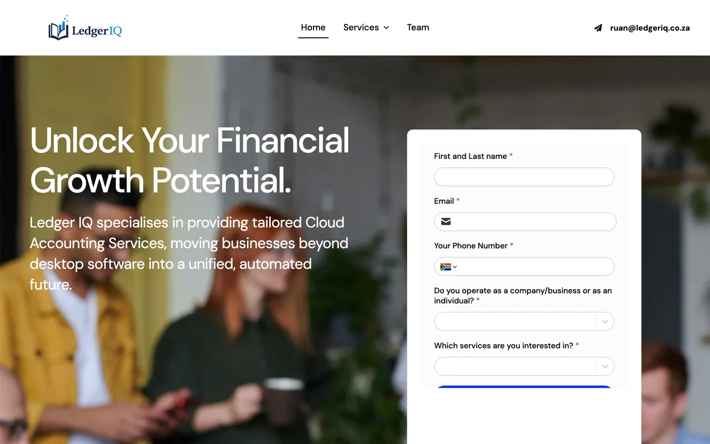 The Ledger IQ website homepage